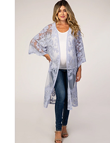 Shop The Grey Mesh Lace Maternity Cover Up