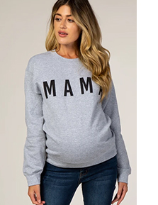 Shop The Grey Screen Print Mama Maternity Pullover Sweatshirt