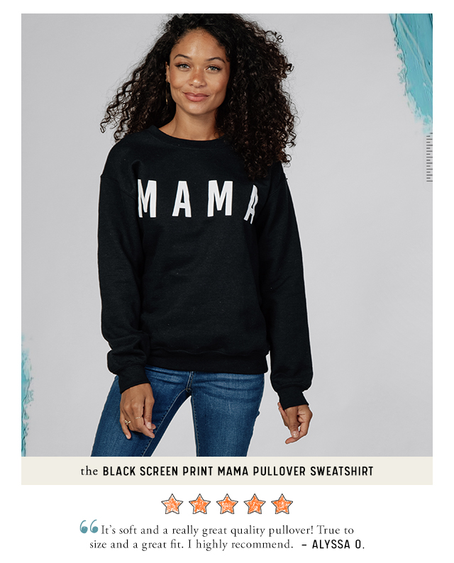 Shop The Black Screen Print Mama Pullover Sweatshirt
